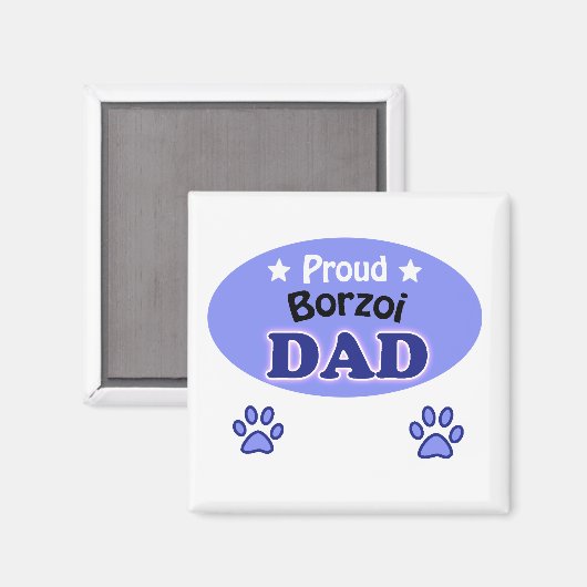 Proud Borzoi dad Magneet (Voorkant / Achterkant)