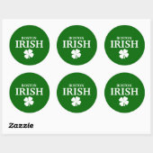 Proud BOSTON IRISH! St Patrick's Day Ronde Sticker (Vel)