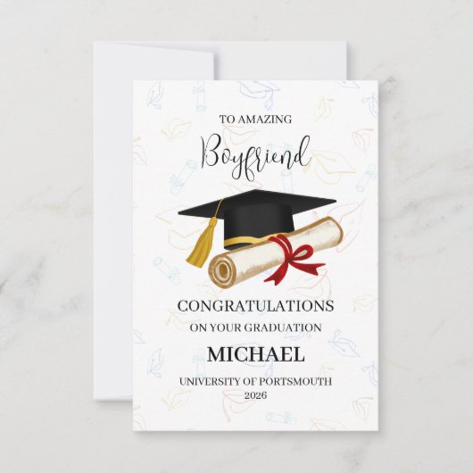 Proud Boyfriend Graduation Personalized Kaart (Voorkant)