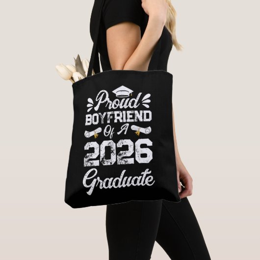 Proud Boyfriend of A Class 2026 Graduation Grad Tote Bag (Dichtbij)