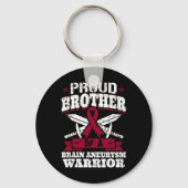 Proud broeder van een hersenaneurysm-warrior-aware sleutelhanger (Voorkant)