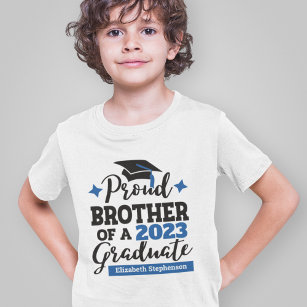 Proud Brother 2022 afstuderen zwarte blauwe pet na T-shirt