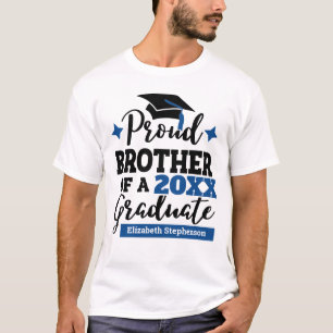 Proud Brother 2023 afstuderen zwarte blauwe pet na T-shirt