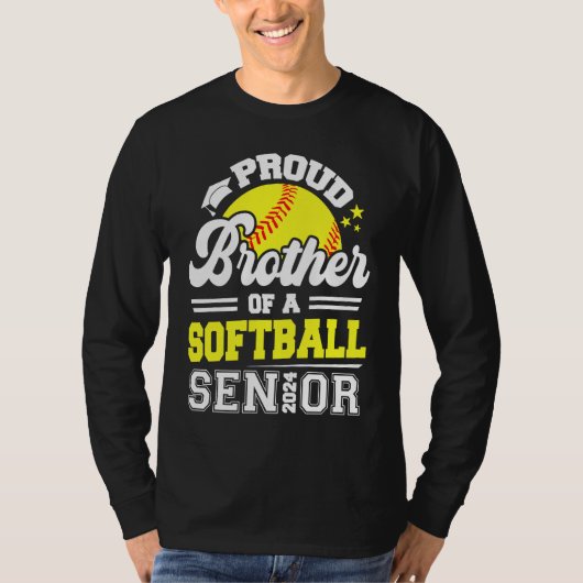 Proud Brother Of A Softball Senior 2024 Graduate T-shirt (Voorkant)