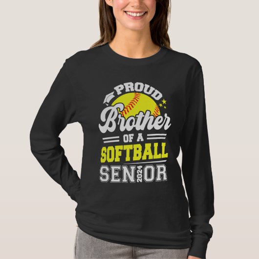 Proud Brother Of A Softball Senior 2024 Graduate T-shirt (Voorkant)