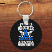 Proud Brother of an Ataxia Warrior Awareness Ribbo Sleutelhanger (Voorkant)