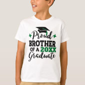 Proud Brother van 2022 afstuderen zwarte groene ta T-shirt (Voorkant)