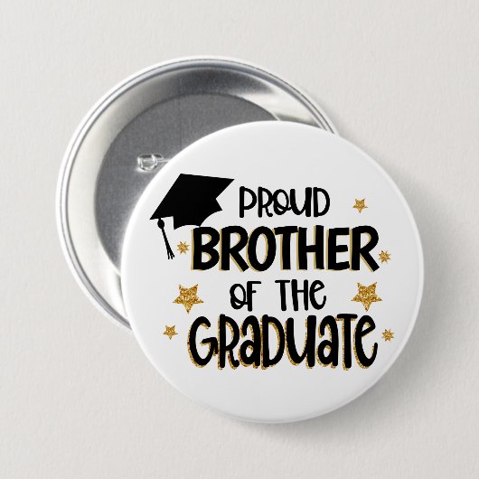 Proud Brother van de Afstuderen Ronde Button 7,6 Cm (Voorkant /achterkant)