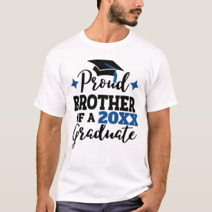 Proud Brother van een 2022 afstuderen zwart blauw T-shirt