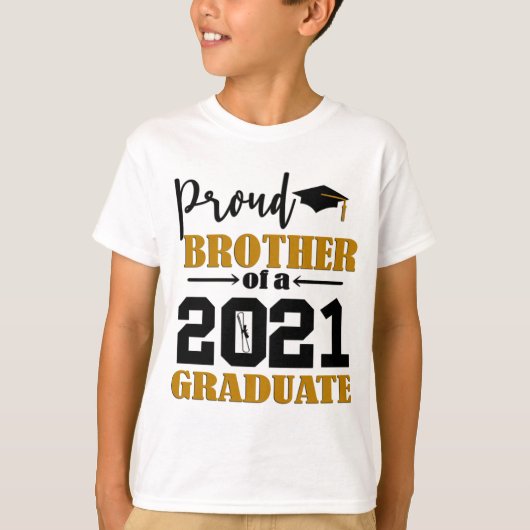 Proud Brother van een Afstuderen jaar 2021 T-shirt (Voorkant)