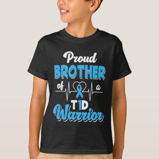 Proud Brother van een T1D-wasbetische diabetes A T-shirt (Voorkant)