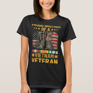 Proud Brother van een Vietnam Veteranenvlag Amerik T-shirt