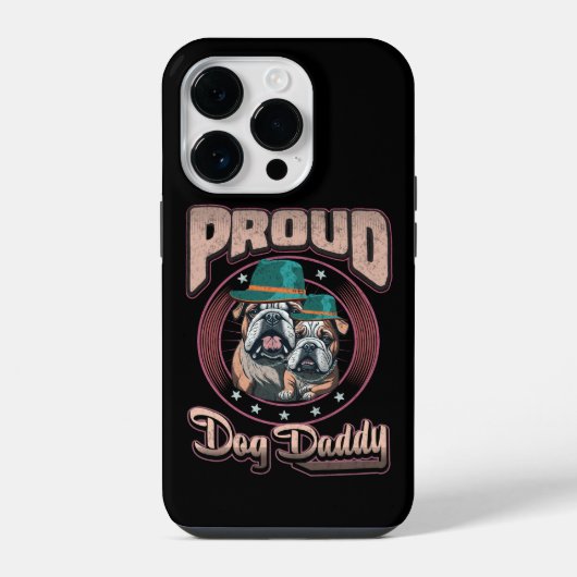 Proud Bulldog Dog Dad, Bulldog Vaderdag Gift iPhone Hoesje (Achterkant)