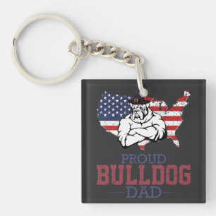 Proud Bulldog Dog Dad, Bulldog Vaderdag Gift Sleutelhanger