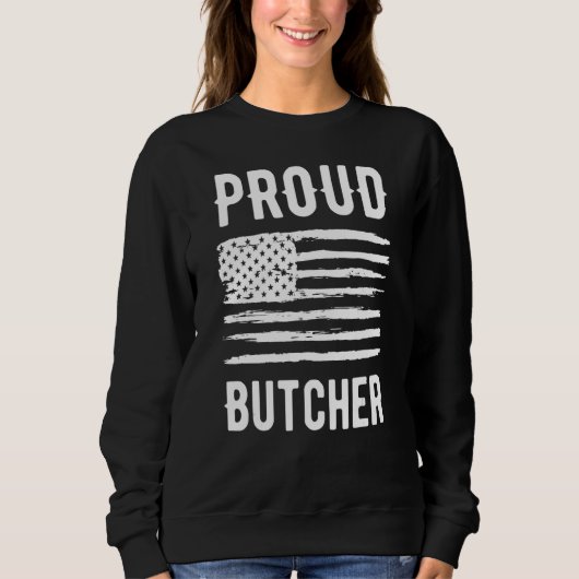 Proud Butcher Profession American Flag Trui (Voorkant)
