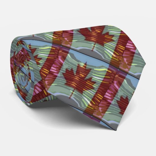 PROUD CANADIAN MAPLE LEAF Patroon Stropdas (Opgerold)