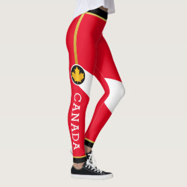 Proud Canadian Patriot met Gold Maple Leaf Leggings
