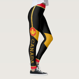 Proud Canadian Patriot met Gold Maple Leaf Leggings