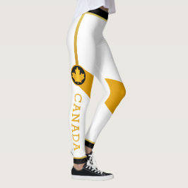 Proud Canadian Patriot met Gold Maple Leaf Leggings