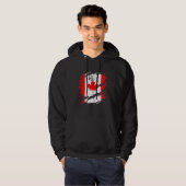 Proud Canadian  Torn Ripped Canada Flag Hoodie (Voorkant volledig)