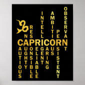 Proud Capricorn Zodiac Kenmerken Astrologie Poster (Voorkant)