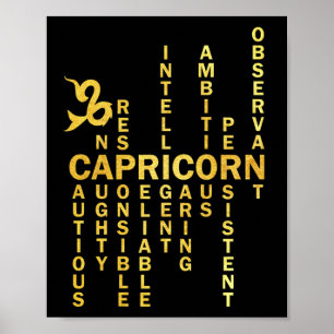 Proud Capricorn Zodiac Kenmerken Astrologie Poster