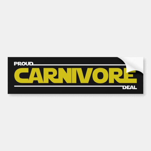 Proud Carnivore Deal. Bumpersticker (Voorkant)