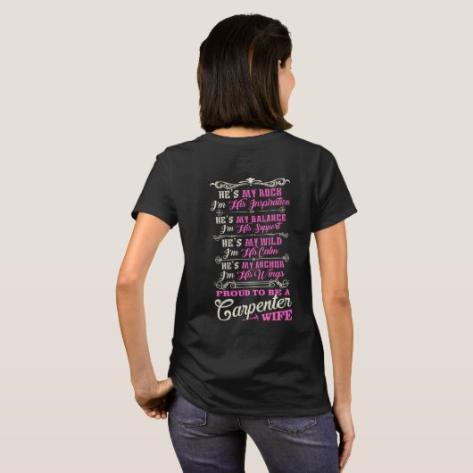 Proud Carpenter Wife-shirt T-shirt (Achterkant volledig)