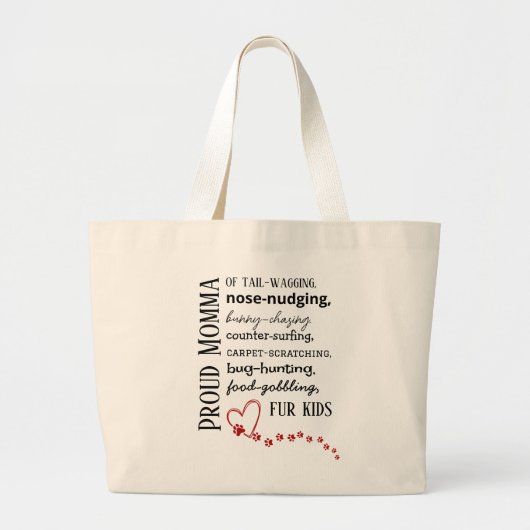 Proud Cat & Dog Momma Tote Bag (Voorkant)