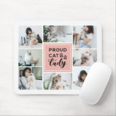 Proud Cat Lady Blush Pink Photo Collage Muismat (Met muis)