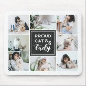 Proud Cat Lady Charcoal Photo Collage Muismat (Voorkant)