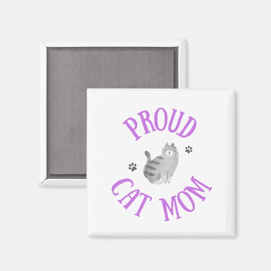 Proud Cat mama Magneet (Voorkant / Achterkant)