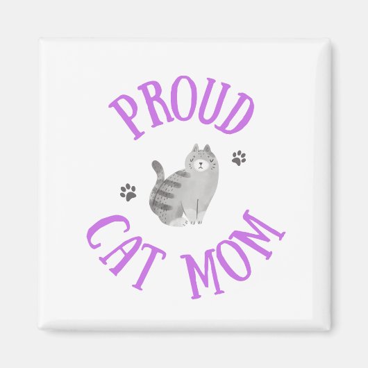 Proud Cat mama Magneet (Voorkant)