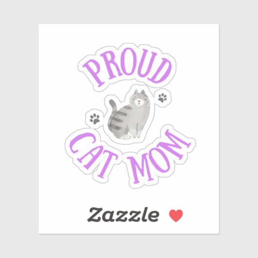Proud Cat mama Sticker (Vel)