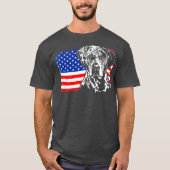 Proud Catahoula Leopard Dog American Flag dog T-shirt (Voorkant)