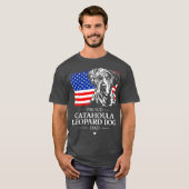 Proud Catahoula Leopard Dog Dad American Flag T-shirt (Voorkant volledig)
