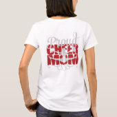 Proud Cheer Mam in het rood met monogram naam-init T-shirt (Achterkant)