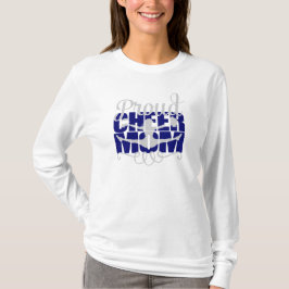 Proud Cheer Mam met blauwe letters T-shirt