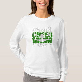 Proud Cheer Mam met groene letters T-shirt