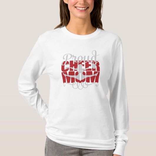 Proud Cheer Mam met rode letters T-shirt (Voorkant)