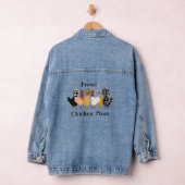 Proud Chicken Mom Funny Cartoon Denim Jacket (Hangar)