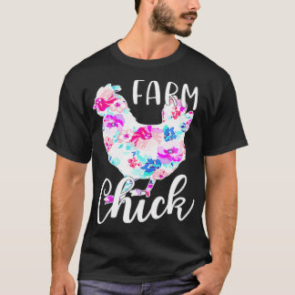 Proud Chicken Mom Mama Hen Roses Floral  T-shirt