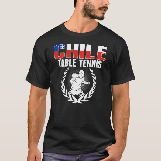Proud Chile Table Tennis Chilean Ping Pong Suppor T-shirt (Voorkant)