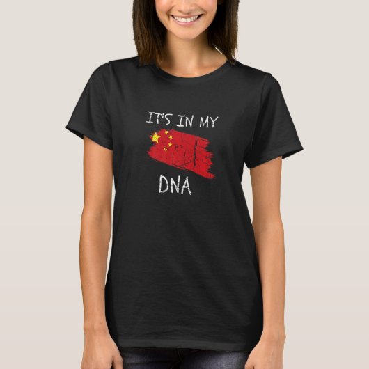 Proud Chinese Pride It's in my DNA China Flag T-shirt (Voorkant)