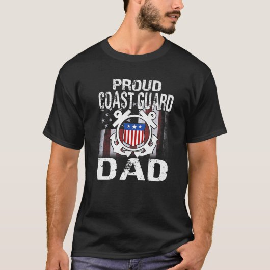 Proud Coast Guard Dad Tee U.S Coast Guard Veteran T-shirt (Voorkant)