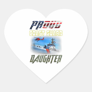 Proud Coast Guard Daughter Flag American Heroes Hart Sticker