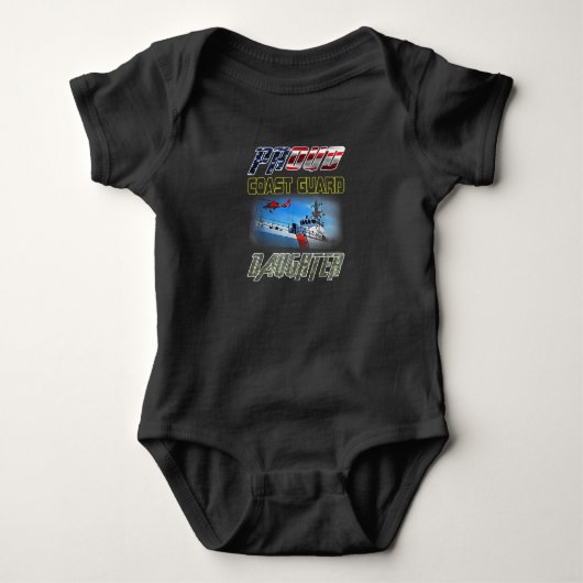 Proud Coast Guard Daughter Flag American Heroes Romper (Voorkant)