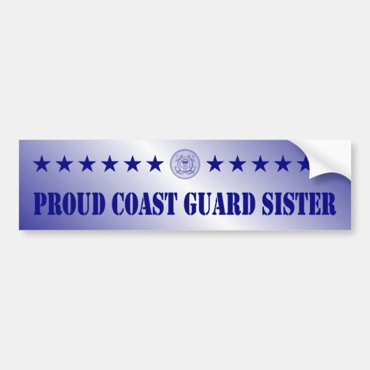 Proud Coast Guard Sister Stars Bumpersticker (Voorkant)