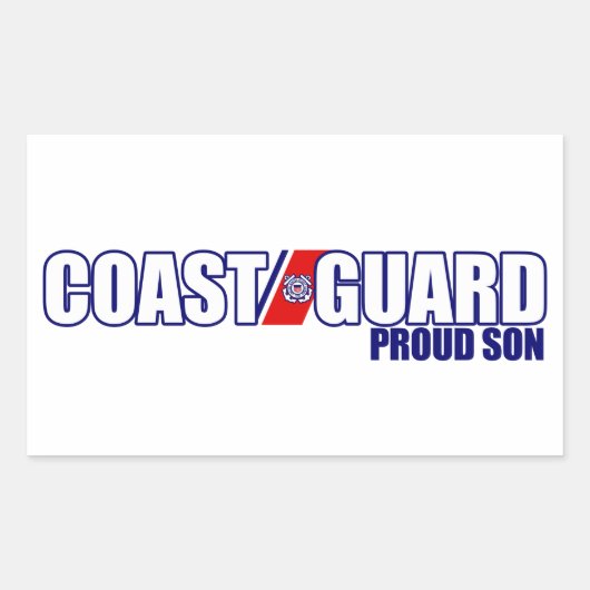 Proud Coast Guard Son Rechthoekige Sticker (Voorkant)