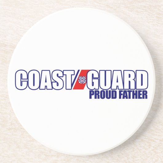 Proud Coast Guard Vader Zandsteen Onderzetter (Voorkant)